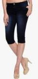 Fungus Navy Blue Washed Capri women