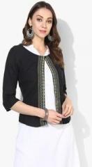 Fusion Beats Black Embroidered Shrug women