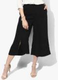 Fusion Beats Black Solid Culottes Women