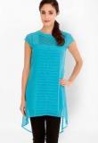 Fusion Beats Blue Embroidered Tunic women