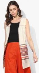 Fusion Beats Cream Embroidered Shrug women