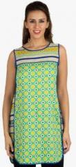 Fusion Beats Green Printed Tunic women