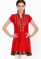 Fusion Beats Red Printed Tunic women