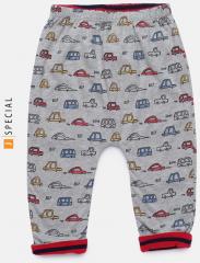 Gap Baby Boys Grey Melange Printed Reversible Pull On Pants boys