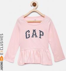 Gap Baby Girls Pink Logo Peplum T Shirt girls