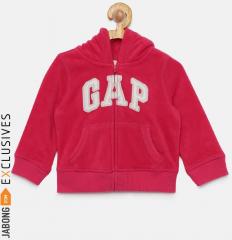 Gap Baby Girls' Pink Printed Logo Hoodie Sweatshirt girls