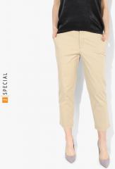 Gap Beige Slim Fit Solid Chinos women