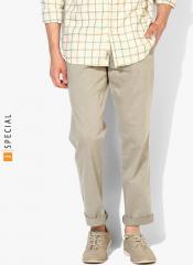 Gap Beige Striped Regular Fit Chinos men