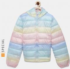 Gap Girls' Multi Coloured Coldcontrol Lite Print Puffer Jacket girls