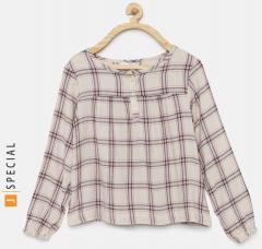 Gap Girls' Plaid Henley Top girls