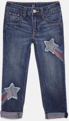 Gap Girls' Rainbow Star Patch Girlfriend Jeans girls