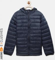 Gap Navy Blue Solid Puffer Jacket boys