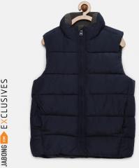 Gap Navy Blue Solid Sleeveless Puffer Jacket boys