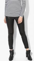 Gas Black Solid Skinny Fit Trouser women