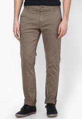 Gas Grey Solid Slim Fit Chinos men