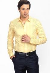 Genesis Checks Yellow Formal Shirt men