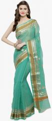 Geroo Jaipur Green Embellished Saree women