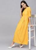 Gerua Mustard Solid Shift Dress Women