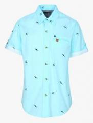 Gini & Jony Aqua Blue Casual Shirt boys