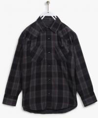 Gini And Jony Black Checked Regular Fit Casual Shirt boys