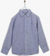 Gini And Jony Blue Solid Regular Fit Casual Shirt boys