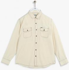 Gini And Jony Cream Regular Fit Casual Shirt boys