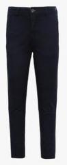 Gini & Jony Navy Blue Solid Trouser boys