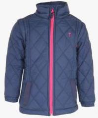 Gini And Jony Navy Blue Winter Jacket girls