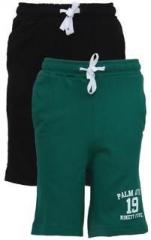 Gini & Jony Pack Of 2 Green/Black Bermuda boys