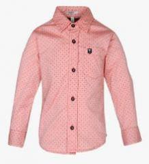 Gini & Jony Peach Regular Fit Casual Shirt boys