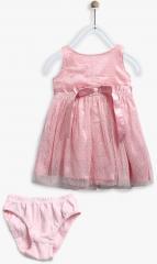 Gini And Jony Pink Coloured Self Design Casual Dress girls