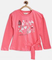 Gini And Jony Pink Printed Top girls