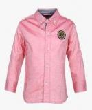 Gini & Jony Pink Regular Fit Casual Shirt boys