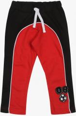 Gini And Jony Red & Black Colourblocked Regular Track Pant boys