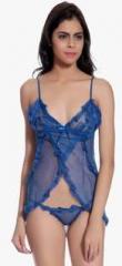 Glam Quotient Blue Solid Babydoll women