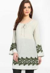 Global Colours Green Embroidered Tunics women