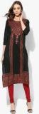 Global Desi Black Printed Cotton Blend Kurta women