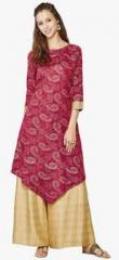 Global Desi Fuchsia Printed Kurta women