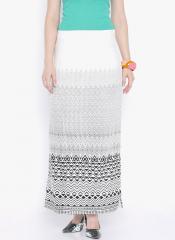 Global Desi Grey Printed Skirt women