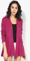 Global Desi Magenta Solid Shrug women