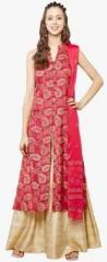 Global Desi Maroon Printed Polyester Kurta women