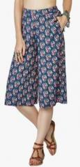 Global Desi Multicoloured Printed Silk Blend Culotte women