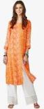 Global Desi Orange Printed Kurta women