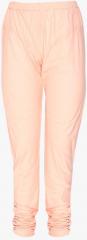 Global Desi Peach Solid Leggings women