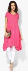 Global Desi Pink Solid Tunic women