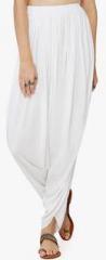 Global Desi White Solid Viscose Salwar women