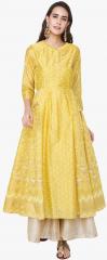 Global Desi Yellow Printed Kurta women