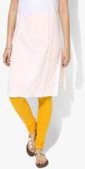 Global Desi Yellow Solid Cotton Jersey Churidar women