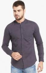 Globus Grey Solid Regular Fit Casual Shirt men