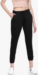 Go Colors Black Solid Coloured Pant women